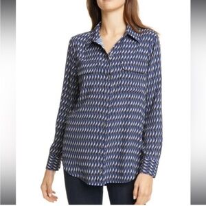 Equipment Geo Print Button Down Shirt Blouse Size Medium